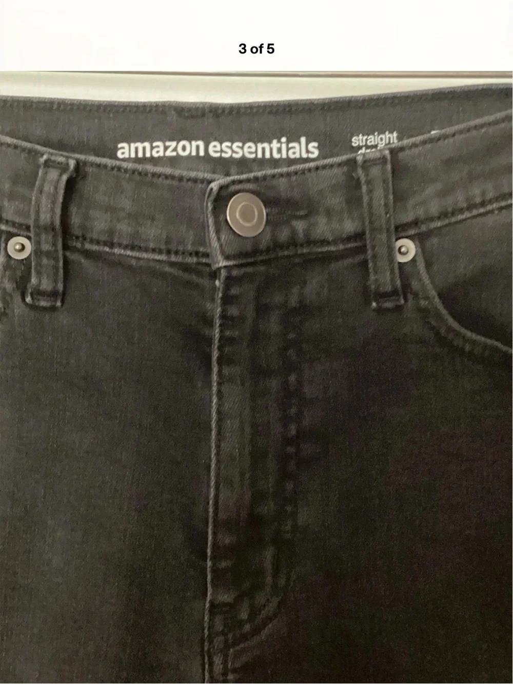 Amazon Essentials Men's Black Straight Denim Shorts
